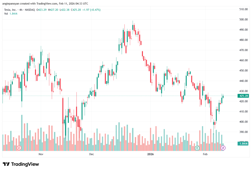 تحليل سهم تسلا الفني TSLA -11-02-2026