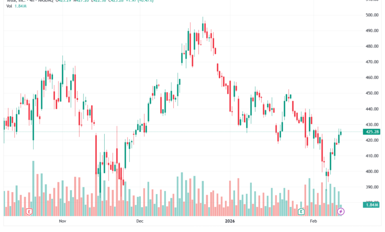 تحليل سهم تسلا الفني TSLA -11-02-2026