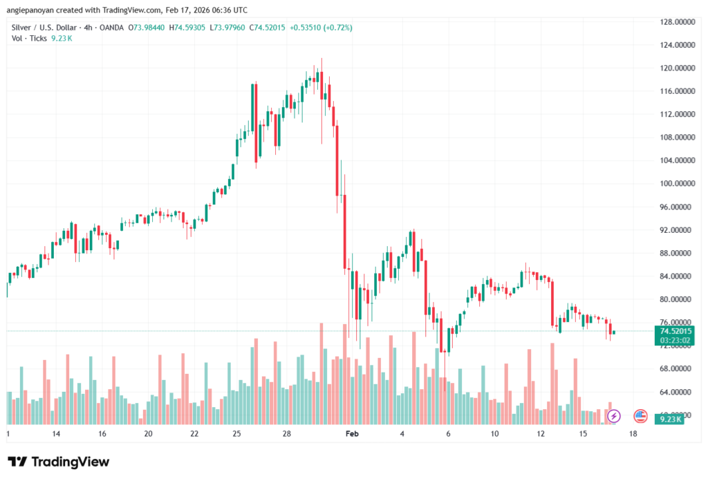 تحليل الفضة 17-02-2026 SILVER XAGUSD