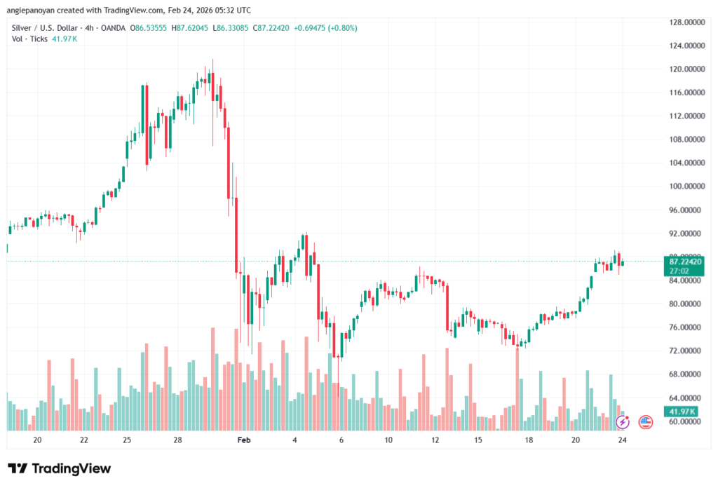 تحليل الفضة 24-02-2026 SILVER XAGUSD