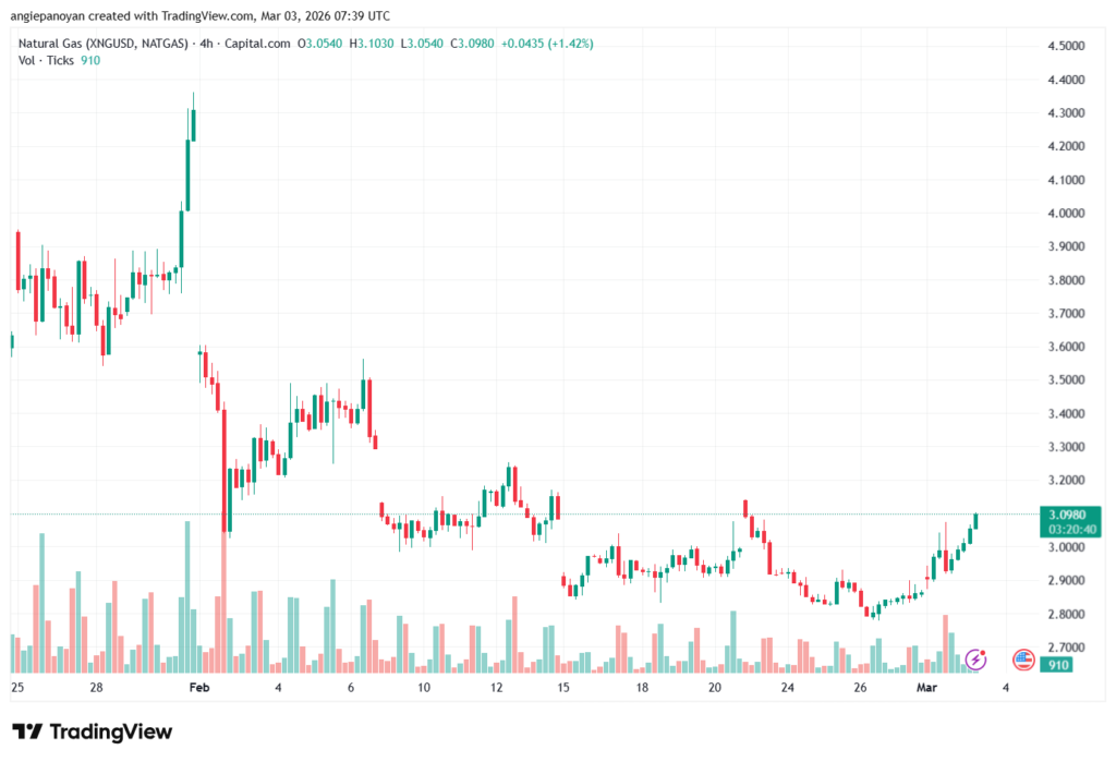 تحليل الغاز الطبيعي NATURAL GAS 03-03-2026